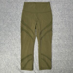 Lululemon Wunder Under High- Rise Olive Green Size 6‎ 21 inch Inseam Breathable